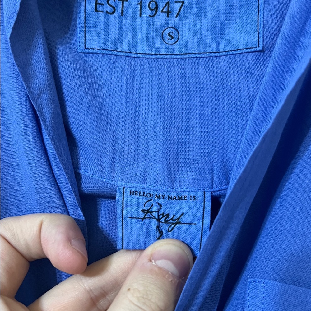 Frank & Eileen Rory Maxi Shirt Dress Periwinkle Button Front Coastal Women’s S - Picture 5 of 7